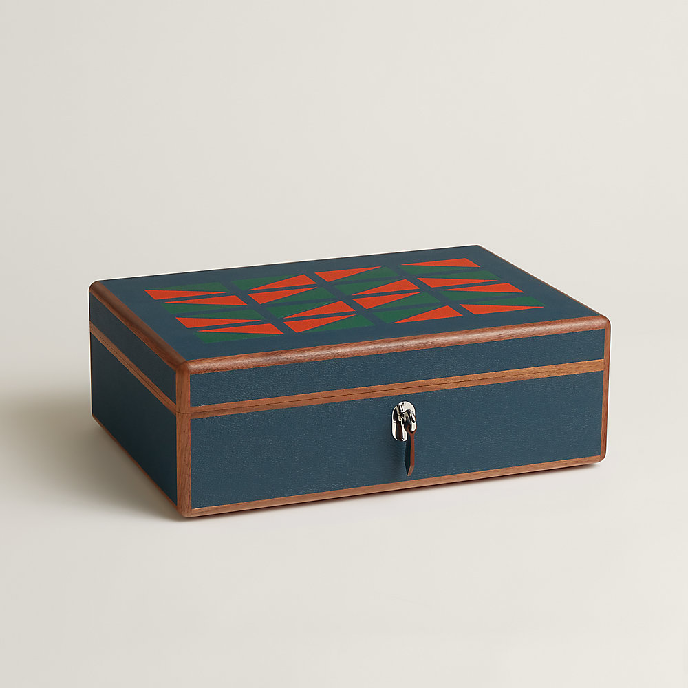 Amalthee Chevron Hippique watch and jewelry box, large model